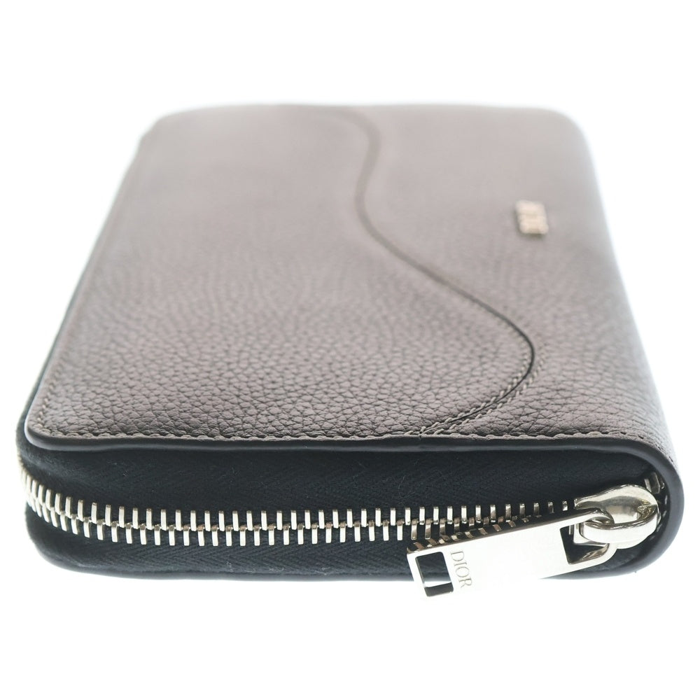 DIOR(ディオール) サドル ロングジップ ラウンドファスナー 長財布 ブラック レザー