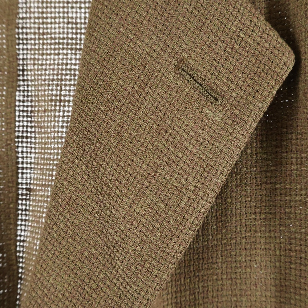 HERMES(エルメス) 段返り2Bリネンテーラードジャケット ブラウン レディース