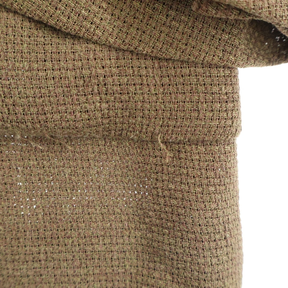 HERMES(エルメス) 段返り2Bリネンテーラードジャケット ブラウン レディース