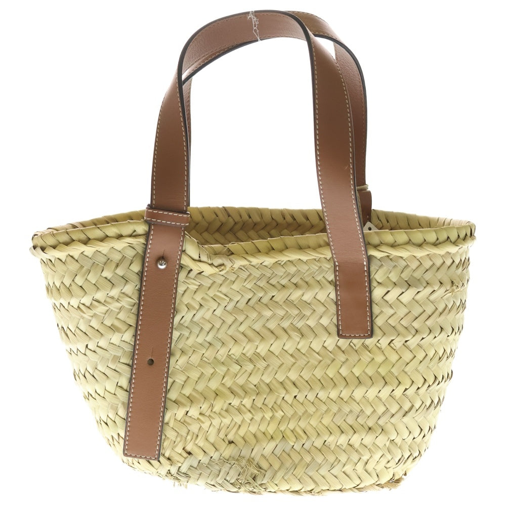 LOEWE(ロエベ) パウラ バスケット スマイリー ウィンク バッグ ハンドバッグ ミニトートバッグ カゴバッグ ブラウン×ベージュ×イエロー レザー レディース