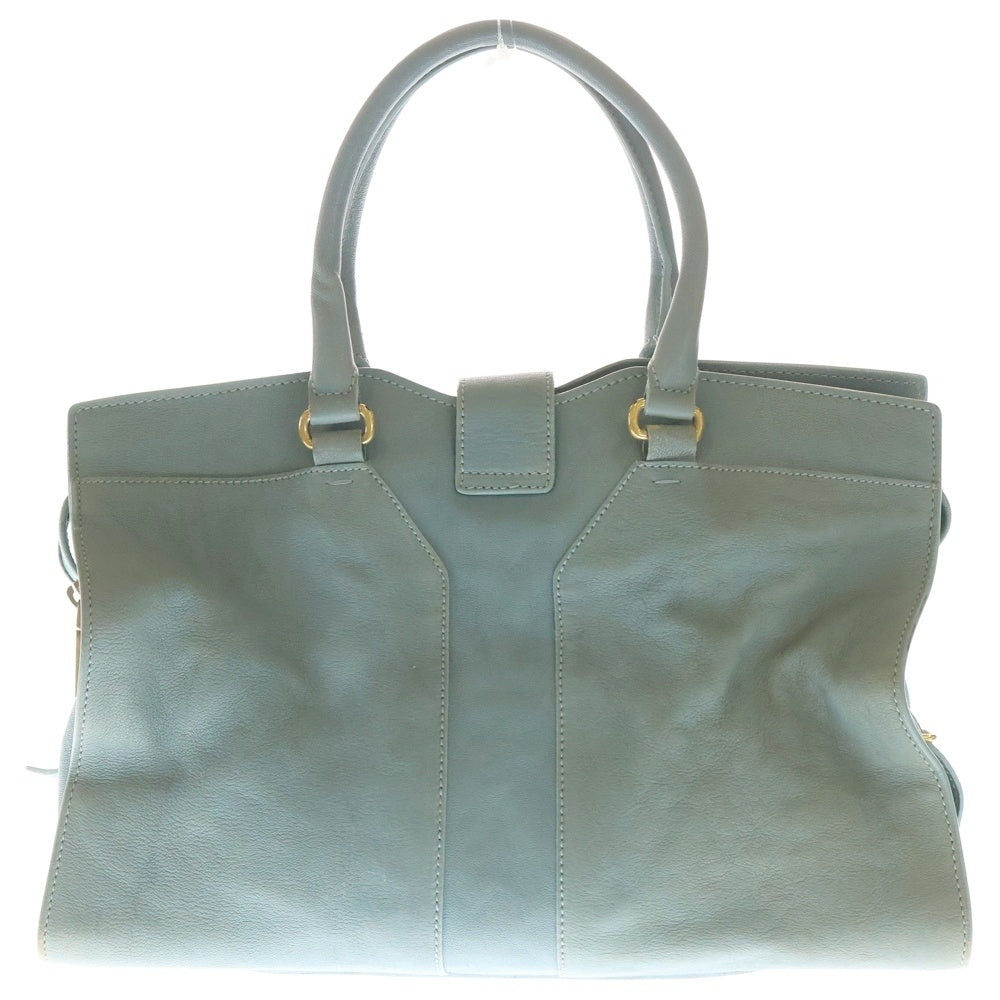 YVES SAINT LAURENT(イヴサンローラン) カバシック ハンドバッグ ボストンバッグ ライトブルー レザー 279079 ゴールド金具 レディース