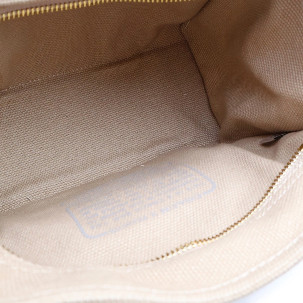 COACH(コーチ) ×ピーナッツ スヌーピー 刺繍 カーゴ 2WAYバッグ ショルダーバッグ トートバッグ ベージュ CBH43 ゴールド金具 レディース