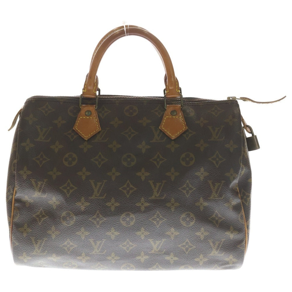 LOUIS VUITTON(ルイヴィトン) モノグラム スピーディ30 ハンドバッグ ミニボストンバッグ ブラウン レザー×PVC M41526 ゴールド金具 レディース