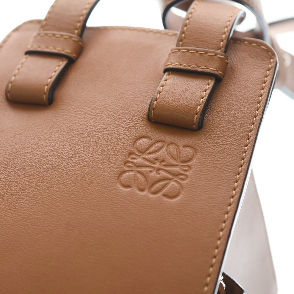 LOEWE(ロエベ) ハンモック スモール 2WAY ショルダーバッグ ハンドバッグ トートバッグ ブラウン レザー シルバー金具 レディース