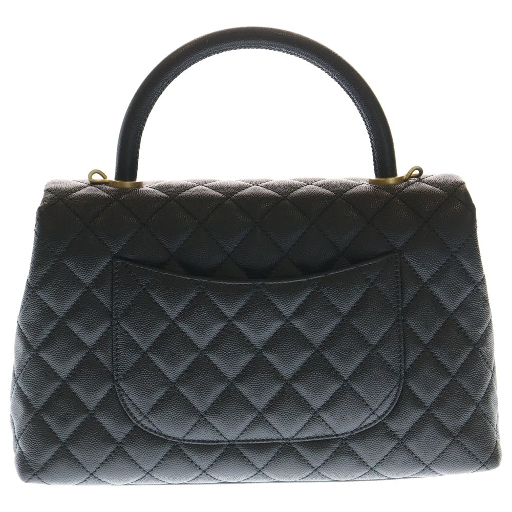 CHANEL(シャネル) ココハンドル ブラック キャビアスキン 2wayショルダーバッグ ハンドバッグ ゴールド金具 A92991 レディース