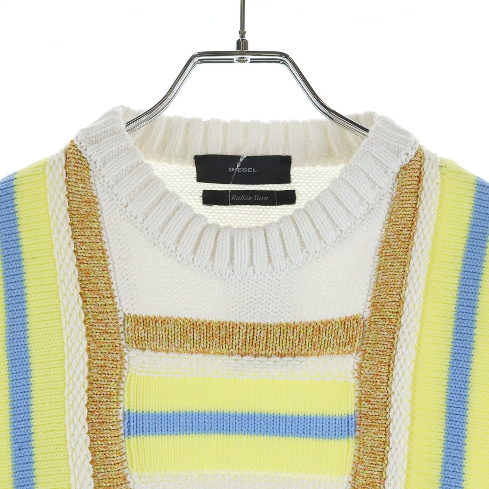 DIESEL(ディーゼル) 長袖ニット ホワイト×マルチカラー ナイロン