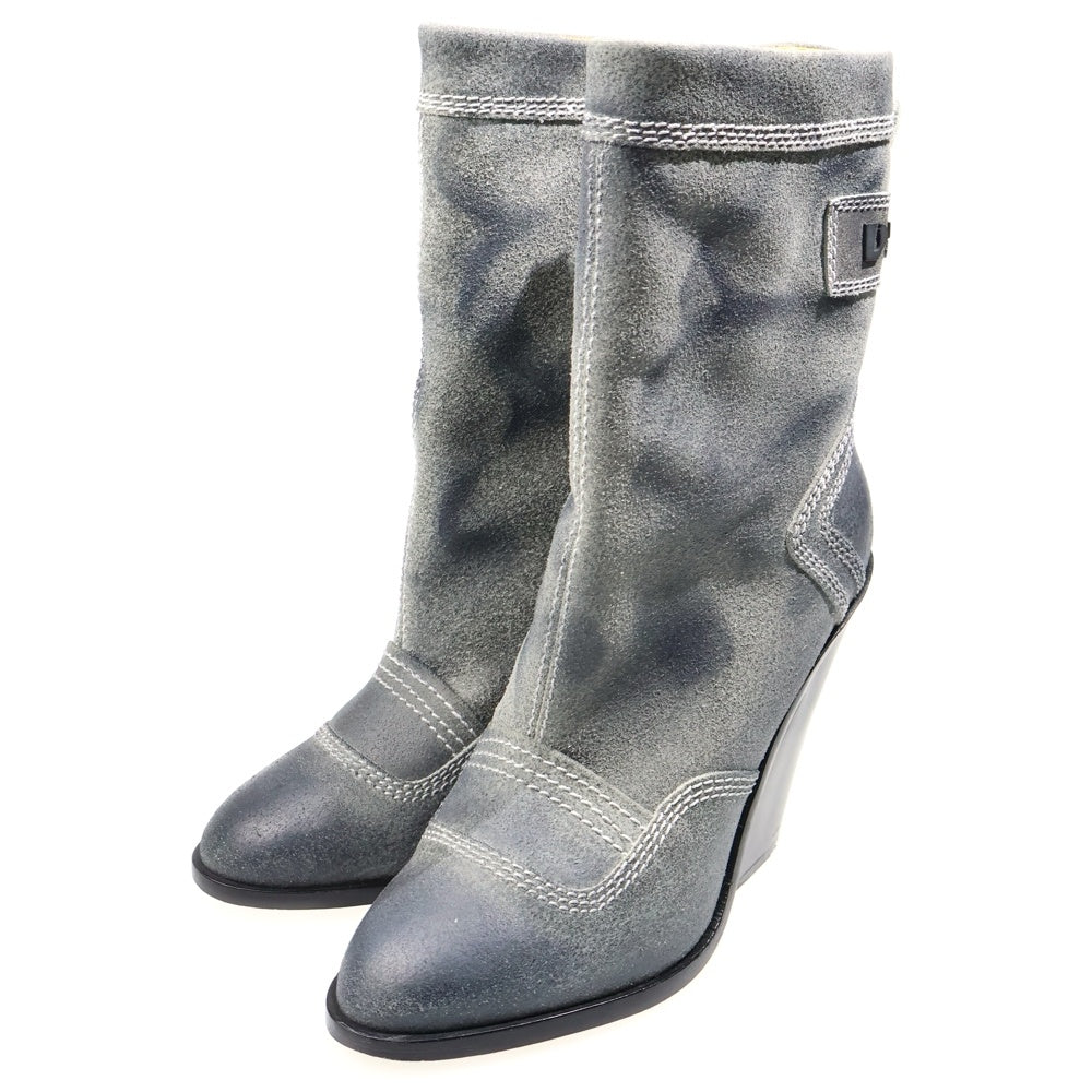 DIESEL(ディーゼル) ロゴ スエード ショートブーツ グレー #39 レディース