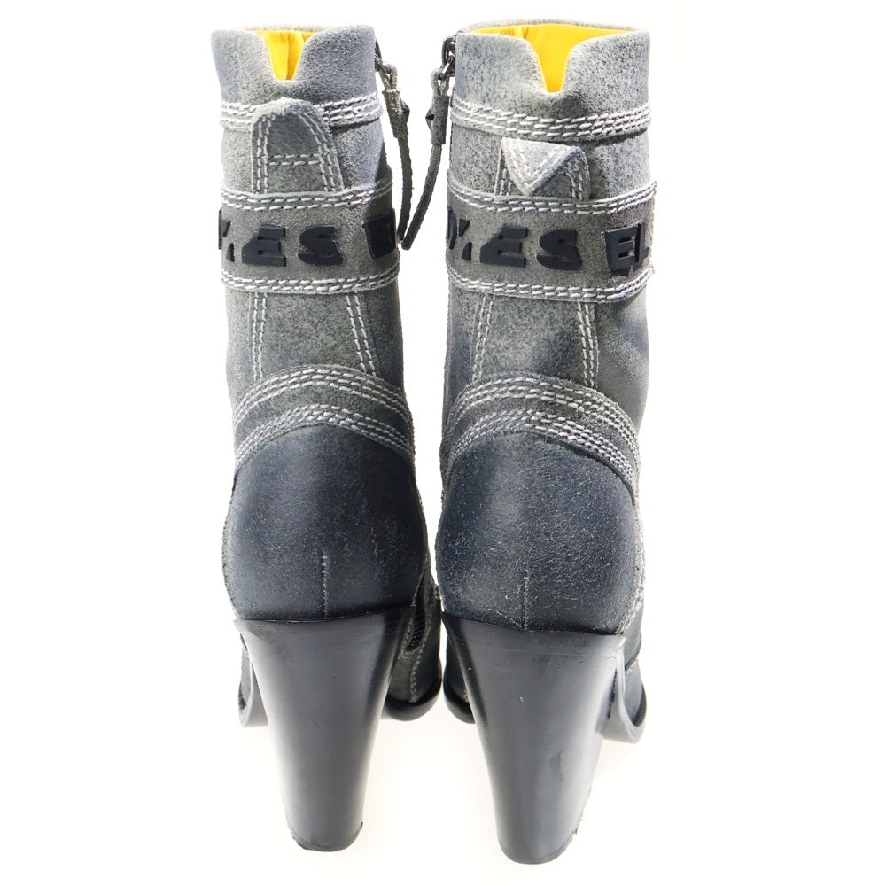 DIESEL(ディーゼル) ロゴ スエード ショートブーツ グレー #39 レディース
