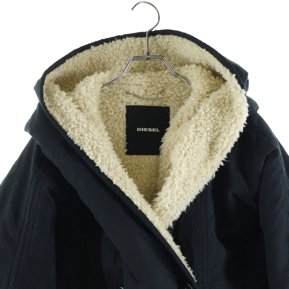 DIESEL(ディーゼル) ボアモッズコート ブラック×アイボリー コットン #XXS レディース