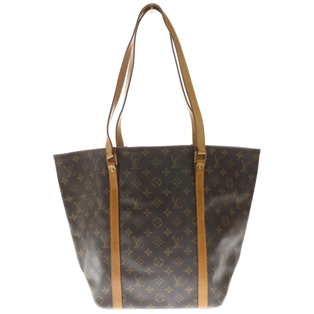 LOUIS VUITTON(ルイヴィトン) モノグラム サックショッピング トートバッグ ハンドバッグ ブラウン レザー×PVC M51108 ゴールド金具 レディース