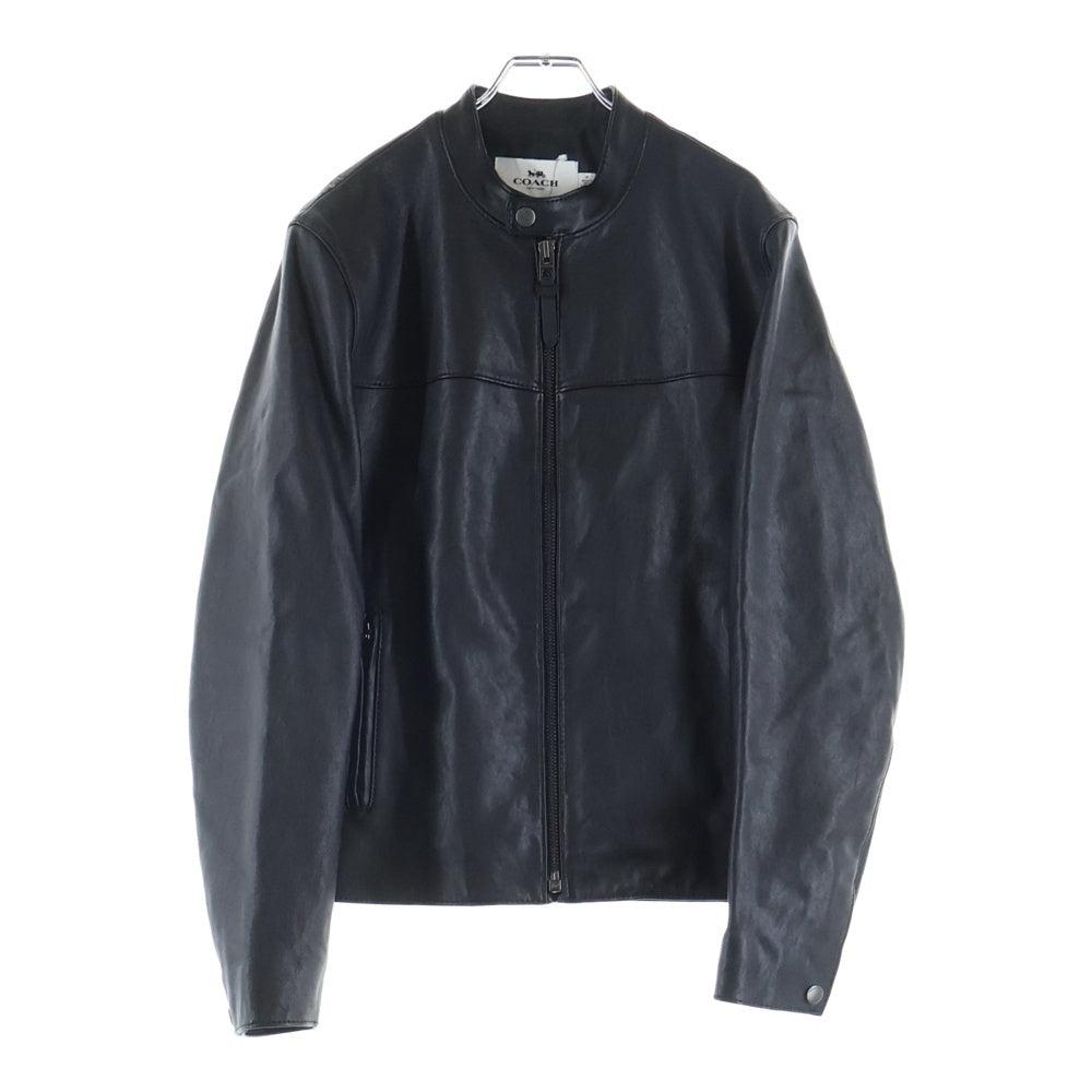 COACH(コーチ) ラムレザーシングルライダース ブルゾンブラック F87432