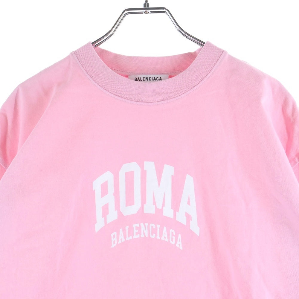 BALENCIAGA(バレンシアガ) ローマ限定 クルーネック半袖 Tシャツ ピンク 612965 レディース