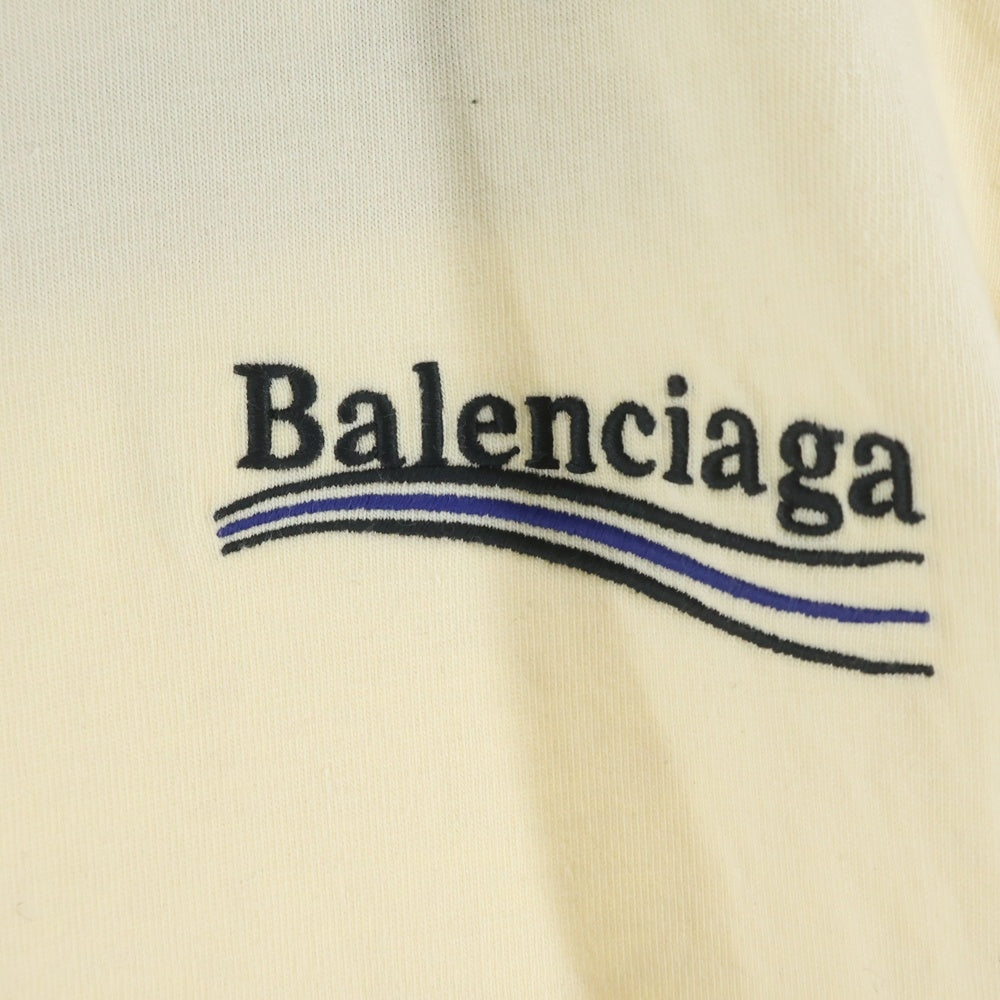 BALENCIAGA(バレンシアガ) Political Campaign キャンペーンロゴ 半袖 Tシャツ アイボリー 612964 レディース