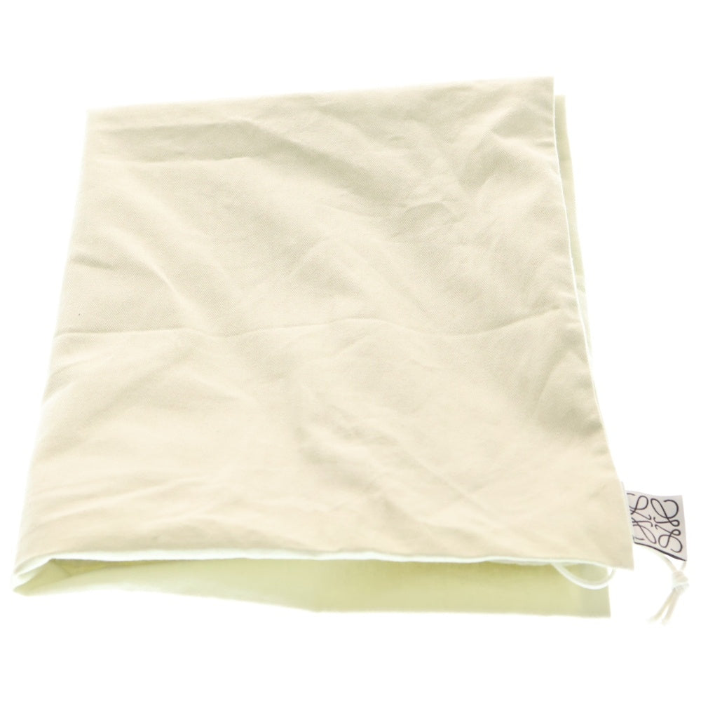 LOEWE(ロエベ) ホリゾンタル アナグラム ハンドバッグ トートバッグ アイボリー×ブラック ジャガード キャンバス×レザー シルバー金具 レディース