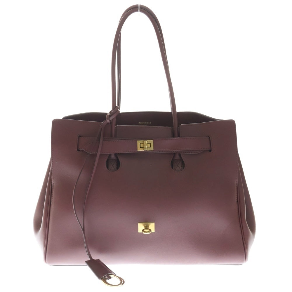 BALENCIAGA(バレンシアガ) ベルエア キャリーオール ミディアム トートバッグ ハンドバッグ ボルドー ワインレッド レザー ゴールド金具 レディース