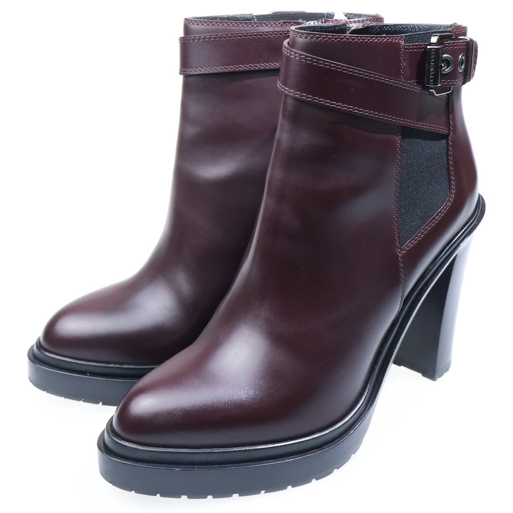 Sergio Rossi(セルジオロッシ) サイドジップ ヒールブーティ レザー ブーツ ブラウン レディース