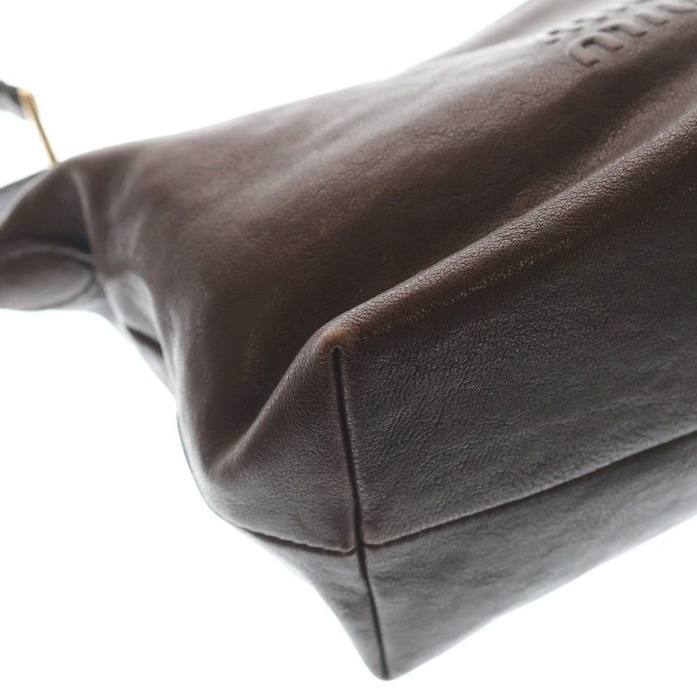 miumiu(ミュウミュウ) ハンドバッグ ミニバッグ ブラウン レザー 5NE841 ゴールド金具 レディース