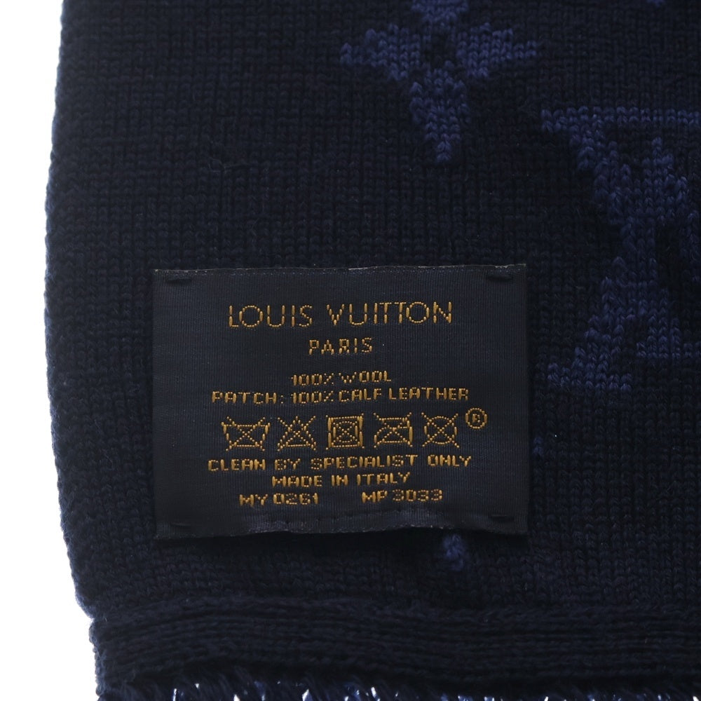 LOUIS VUITTON(ルイヴィトン) 21AW ×NBA エシャルプ モノグラムレターズ フリンジマフラー ネイビー MP3033