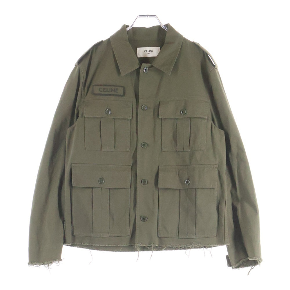 CELINE(セリーヌ) 24SS SAHARIENNE JACKET ロゴワッペン サハリエンヌ ミリタリージャケット ブルゾン カーキ 2W44B177R レディース