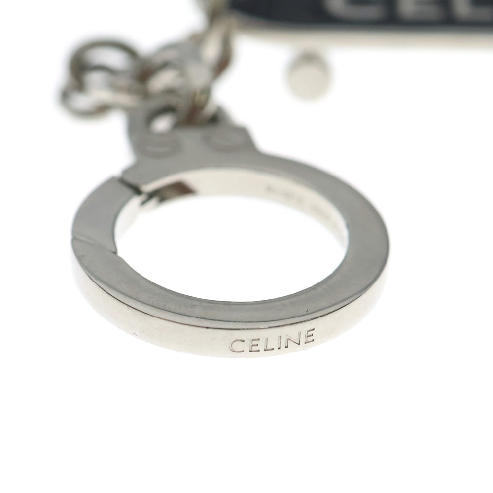 CELINE(セリーヌ) スケートボード バッグチャーム キーリング キーホルダー ブラック×シルバー