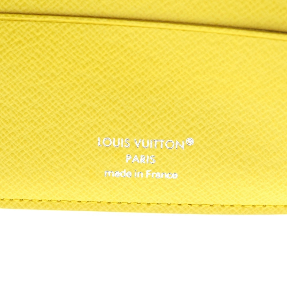 LOUIS VUITTON(ルイヴィトン) モノグラム ポルトフォイユ・ミュルティプル コンパクトウォレット 二つ折り財布 ライトグレー×イエロー M14694 レディース