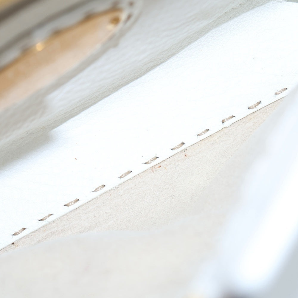 FENDI(フェンディ) ピーカブー ミニ セレリア 2WAYバッグ ハンドバッグ ショルダーバッグ ホワイト レザー 8BN244 ゴールド金具 レディース