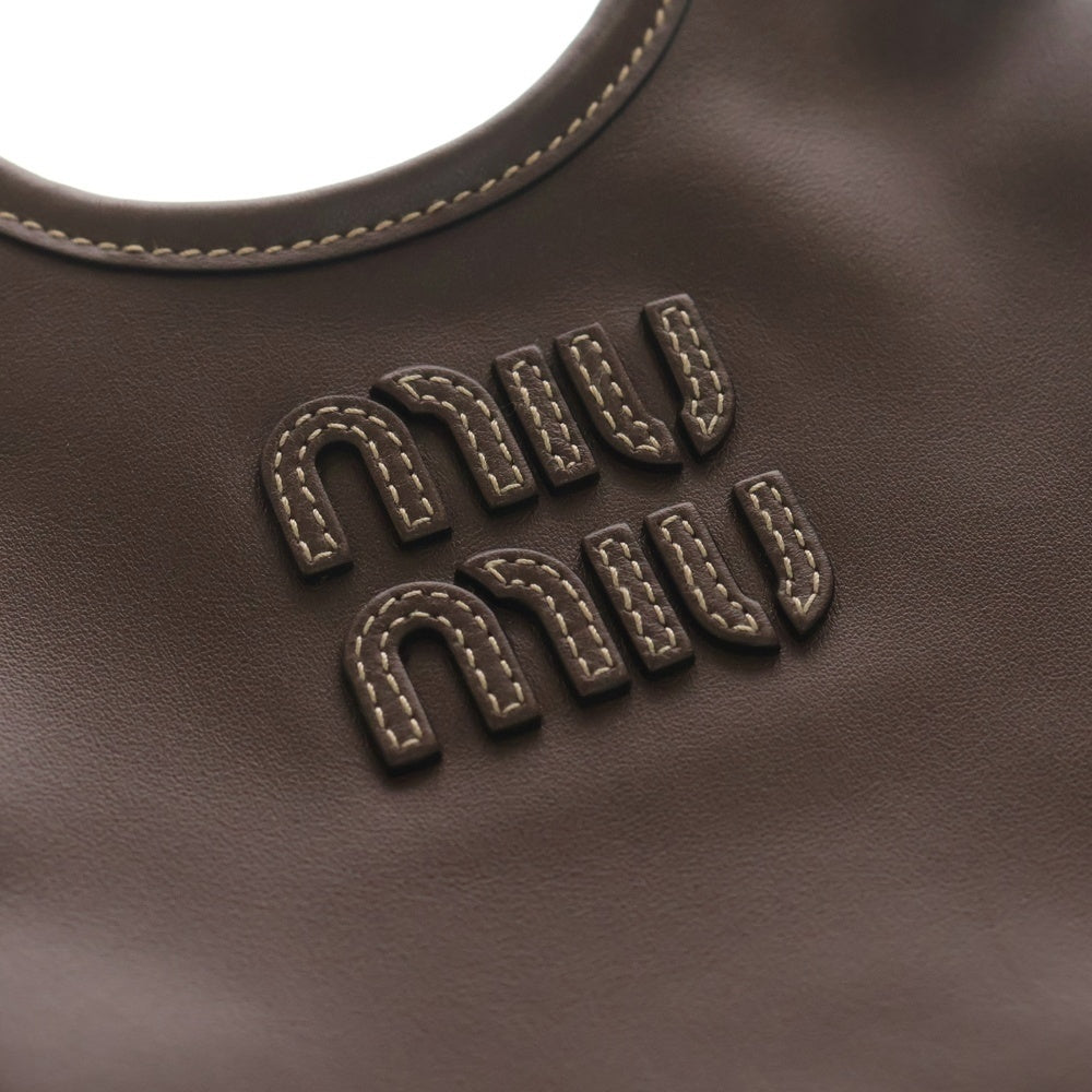 miumiu(ミュウミュウ) アイビー 2WAYハンドバッグ ショルダーバッグ ミニバッグ ブラウン レザー 5BA281 ゴールド金具 レディース