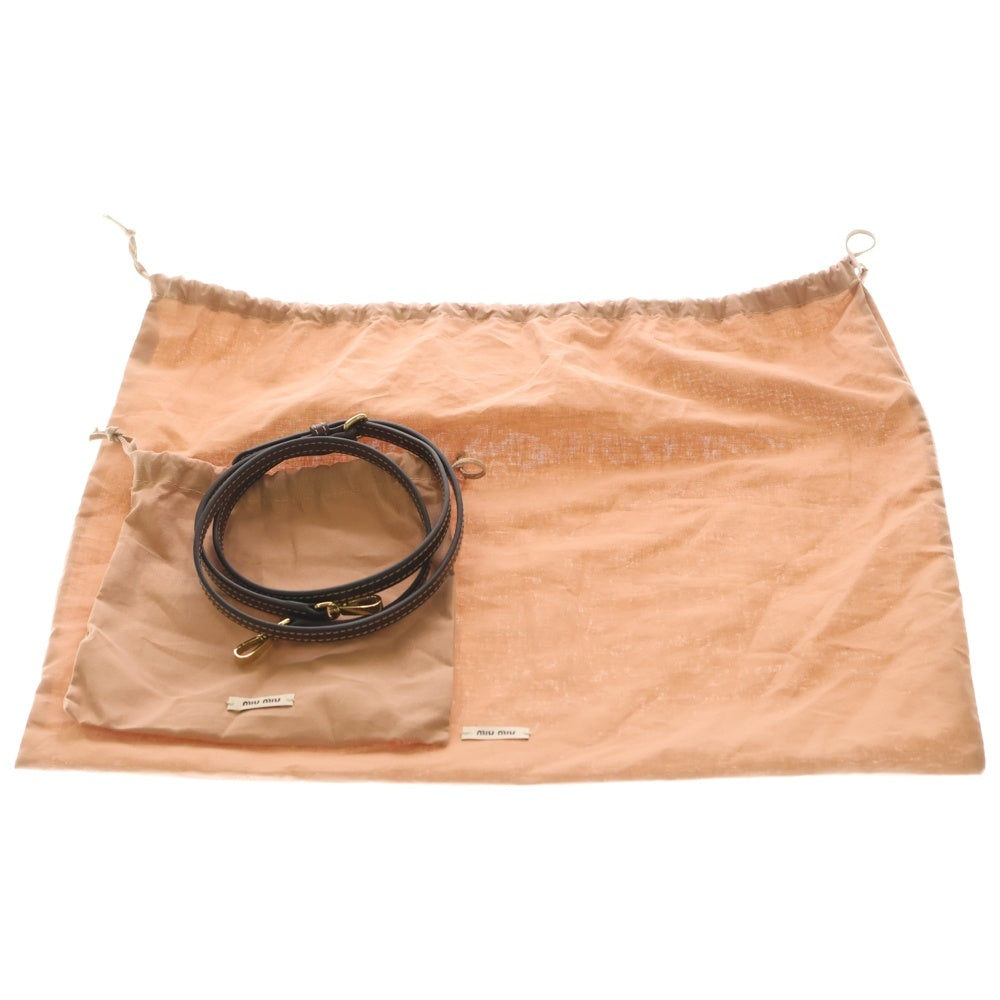miumiu(ミュウミュウ) アイビー 2WAYハンドバッグ ショルダーバッグ ミニバッグ ブラウン レザー 5BA281 ゴールド金具 レディース