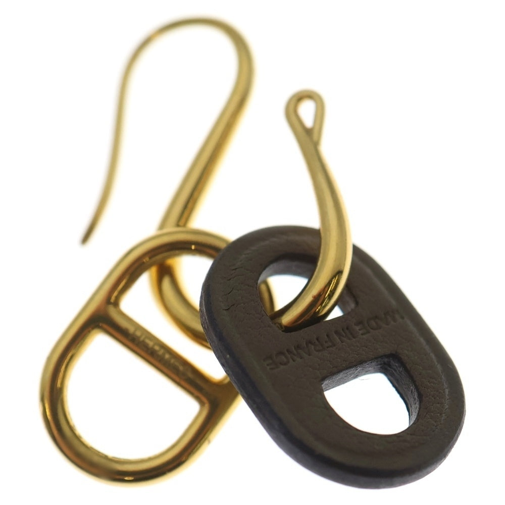 HERMES(エルメス) オーマイヨン ピアス ゴールド×ブラウン レディース