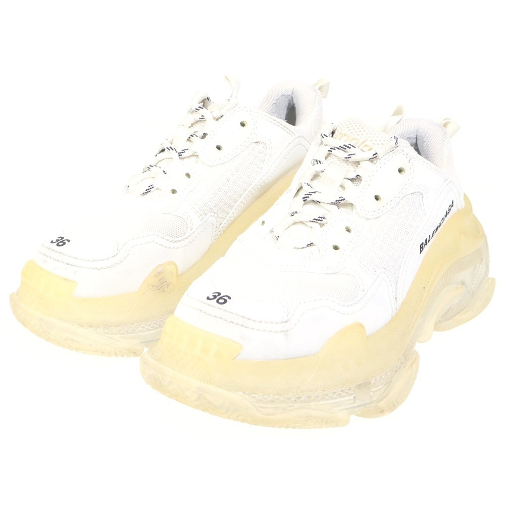 BALENCIAGA(バレンシアガ) TRIPLE S トリプルS クリアソール メッシュ ローカットスニーカー ホワイト レディース 544351 36