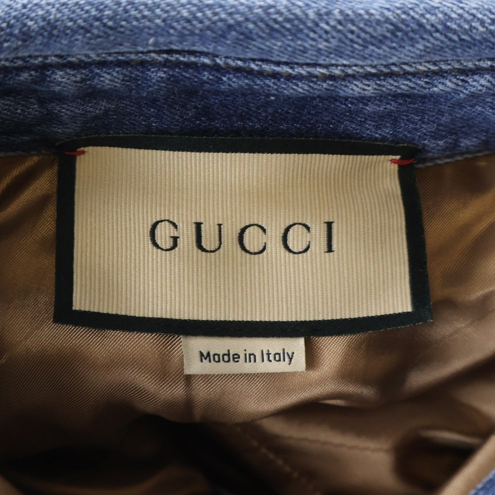 GUCCI(グッチ) WASHED ORGANIC DENIM SHIRT デニムジャケット インディゴ レディース 772882 XDCT9
