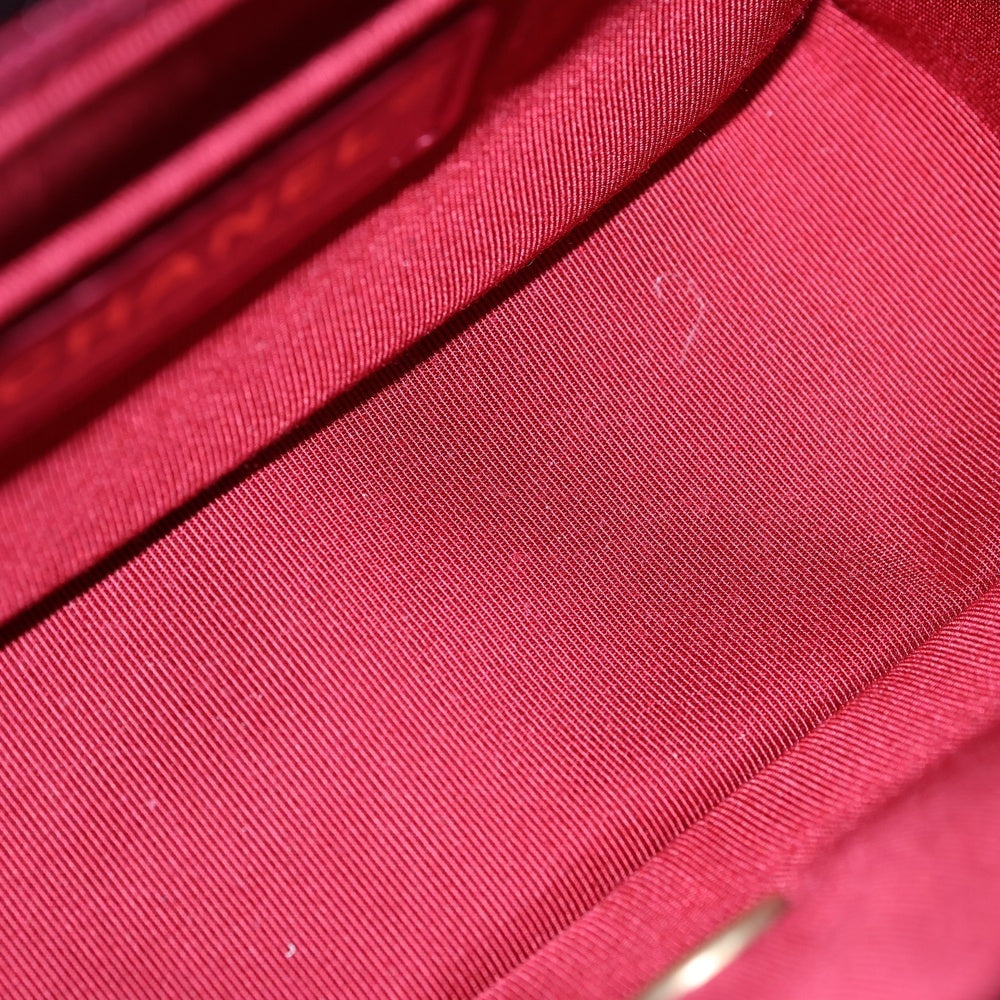 CHANEL(シャネル) ミニマトラッセ フリル チェーンショルダーバッグ ブラック ラムスキン ゴールド金具 レディース