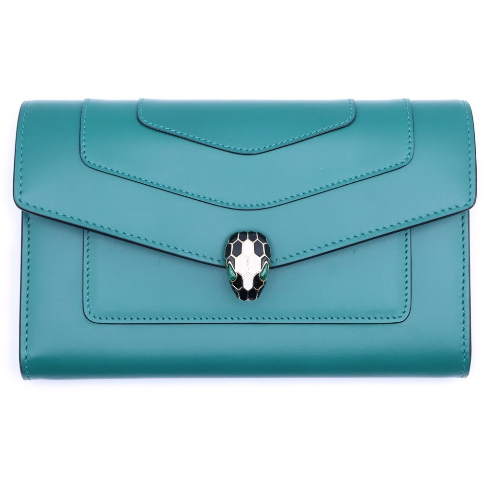 BVLGARI(ブルガリ) セルペンティ フォーエバー ラージロングウォレット 長財布 グリーン レザー レディース
