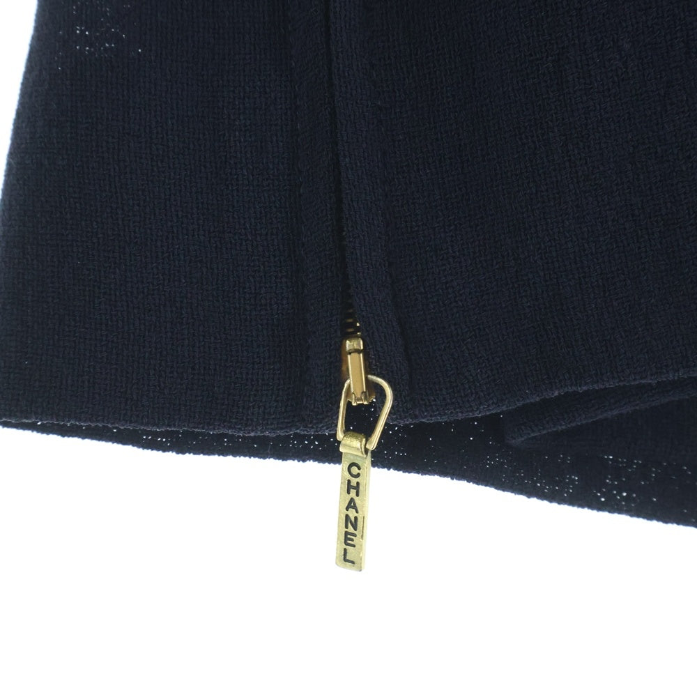 CHANEL(シャネル) ジップスカート ネイビー ウール P04793V04016