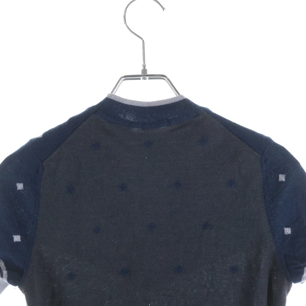 HERMES(エルメス) 22AW 宮延の馬具 クルーネック 半袖ニット カシミヤ ネイビー 2H2622D8 レディース