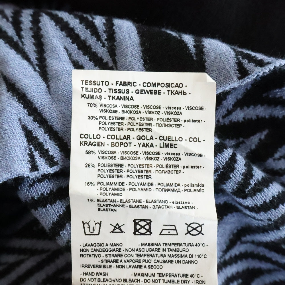 EMPORIO ARMANI EA7(エンポリオアルマーニイーエーセブン) 長袖ニットワンピース ブラック/ブルー 6L2AT4 2M02Z レディース