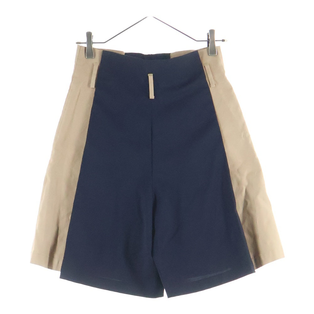 Weekend Max Mara(ウィークエンド マックスマーラ) 切り替え コットン ハーフ ショートパンツ ショーツ ネイビー/ベージュ レディース