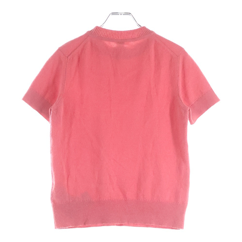 HERMES(エルメス) 22SS クルーネック 半袖ニット カシミヤ ピンク 2E2638D1 レディース