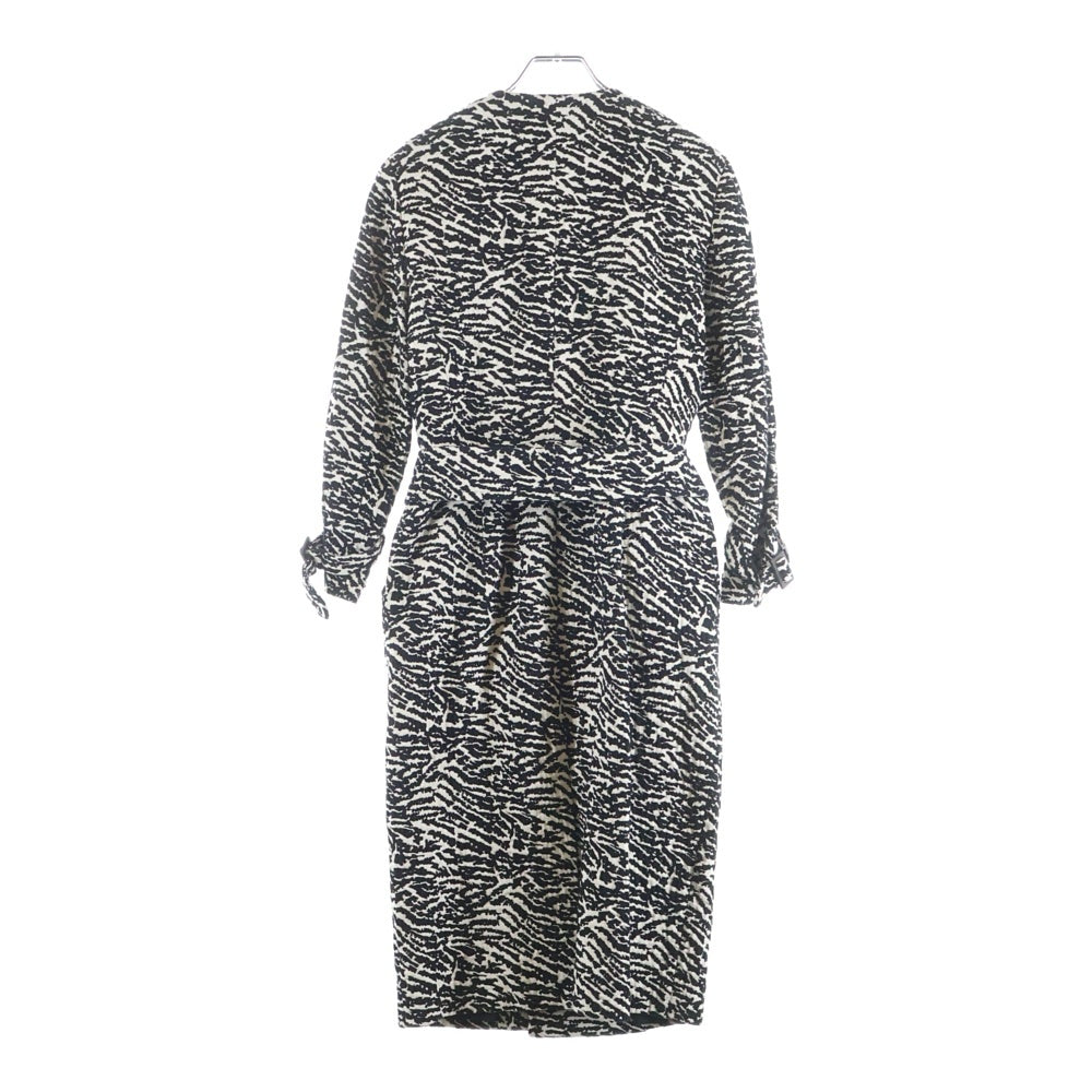 Max Mara(マックスマーラ) ゼブラ総柄 ノーカラー ロング コート ブラック/ホワイト レディース