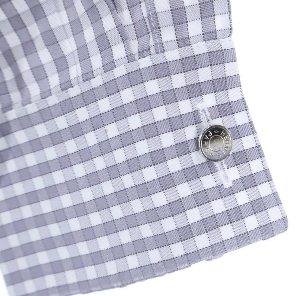 HERMES(エルメス) チェック総柄 長袖 シャツ グレー
