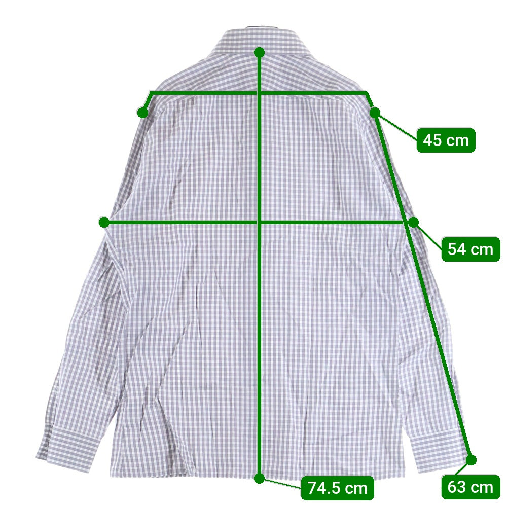 HERMES(エルメス) チェック総柄 長袖 シャツ グレー