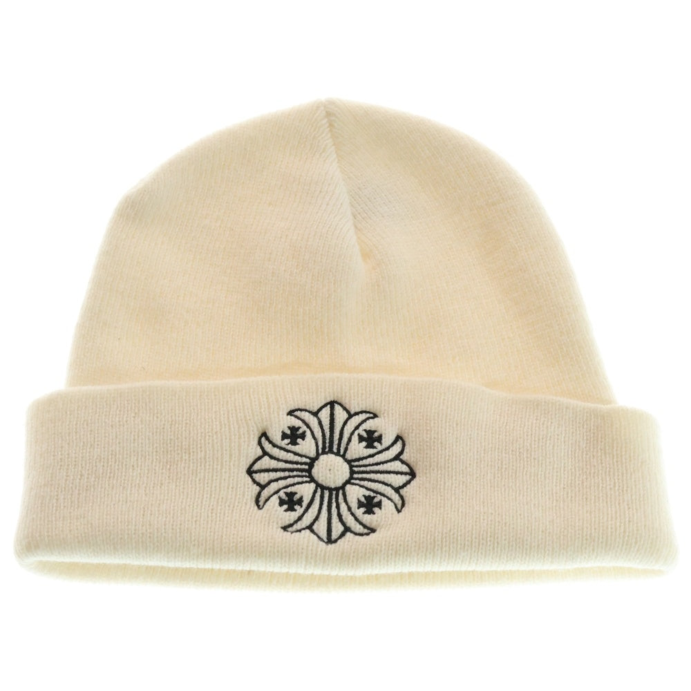 CHROME HEARTS(クロムハーツ) CHプラス ロゴ刺繍アクリルニットキャップ アイボリー