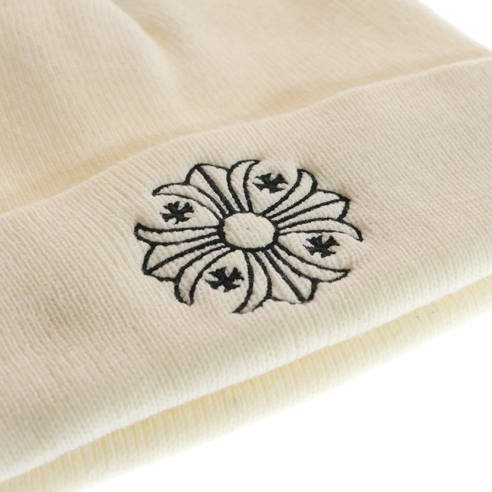 CHROME HEARTS(クロムハーツ) CHプラス ロゴ刺繍アクリルニットキャップ アイボリー