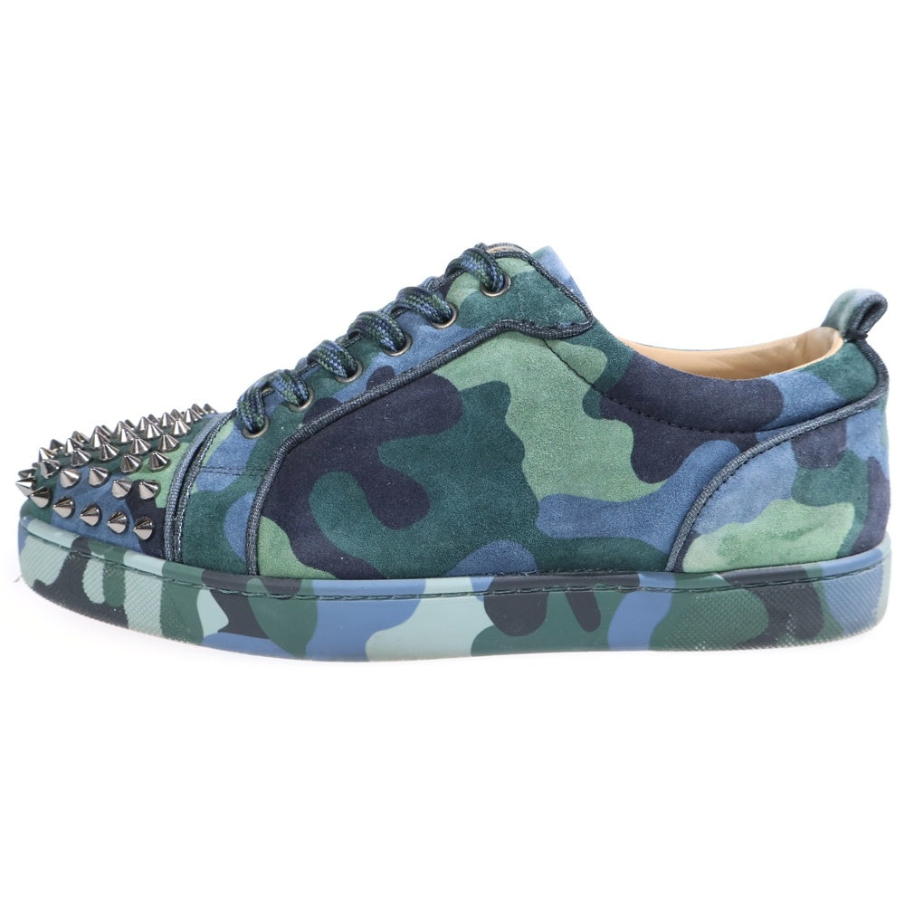 CHRISTIAN LOUBOUTIN(クリスチャンルブタン) ルイジュニアスパイクス ローカットスニーカー スエード ネイビー/グリーン