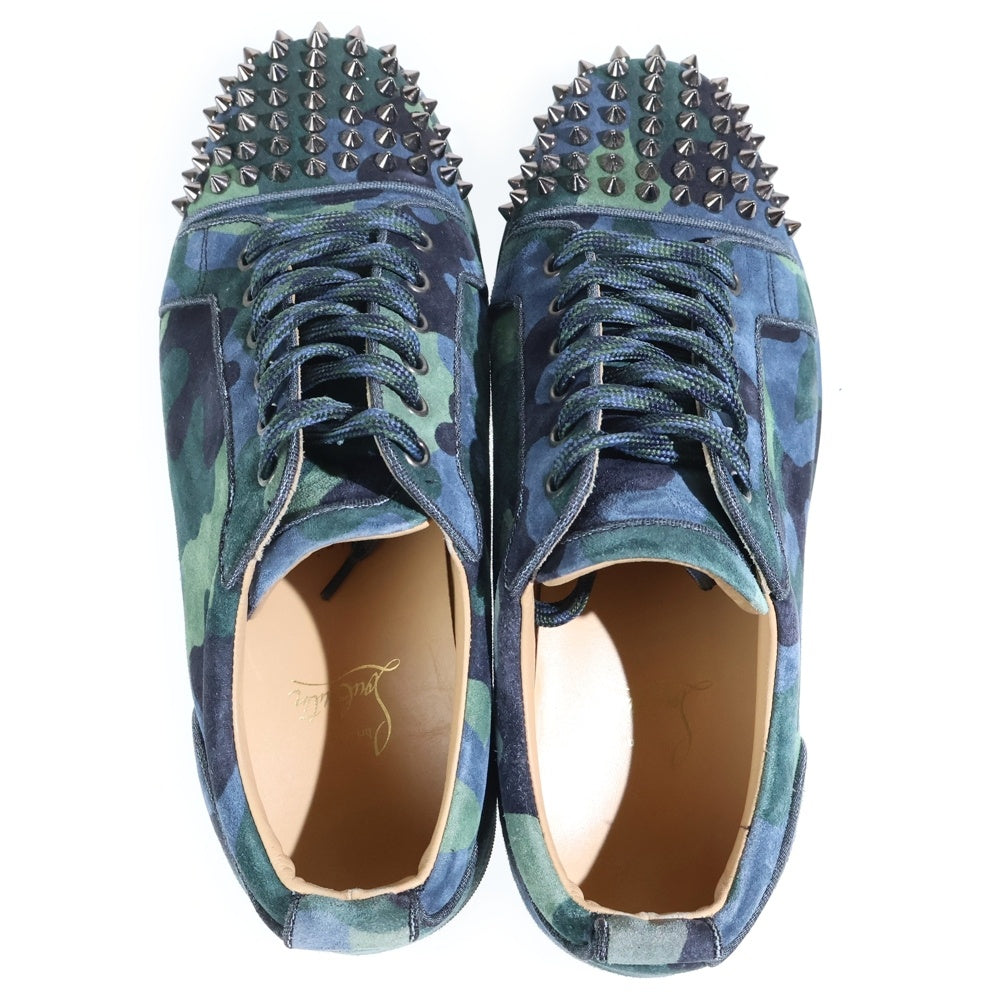 CHRISTIAN LOUBOUTIN(クリスチャンルブタン) ルイジュニアスパイクス ローカットスニーカー スエード ネイビー/グリーン