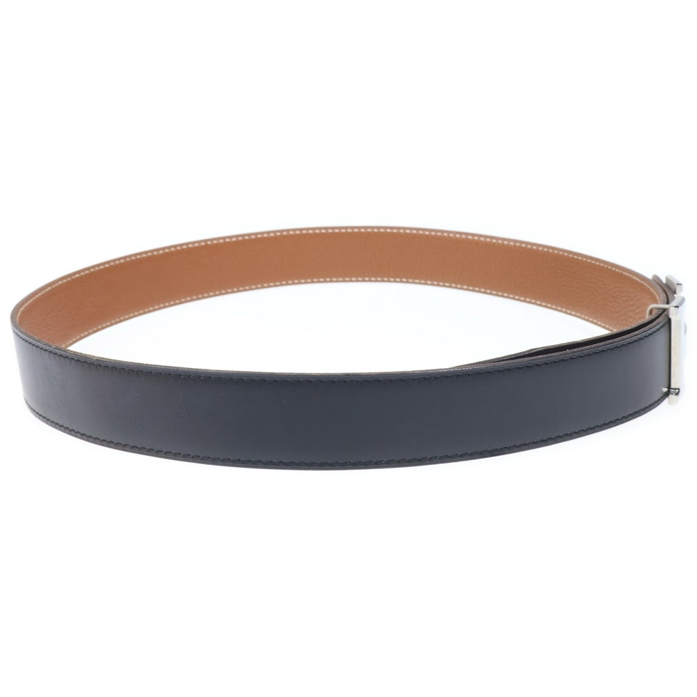 HERMES(エルメス) コンスタンスベルト ブラック レザー シルバー 金具 □H刻印
