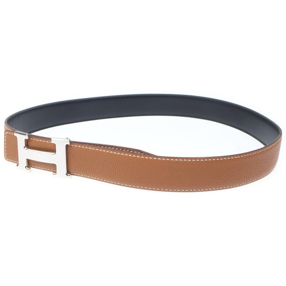 HERMES(エルメス) コンスタンスベルト ブラック レザー シルバー 金具 □H刻印