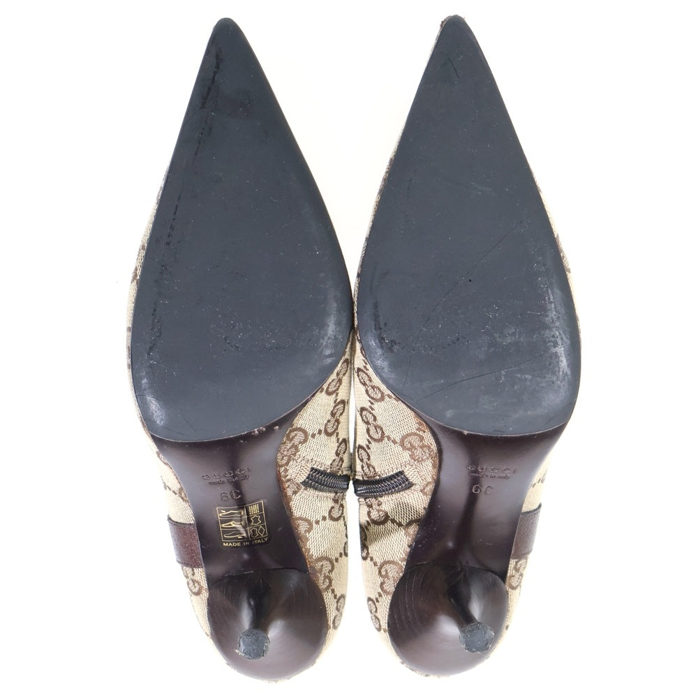 GUCCI(グッチ) GG総柄 ショートヒールブーツ キャンバス ベージュ レディース 131945