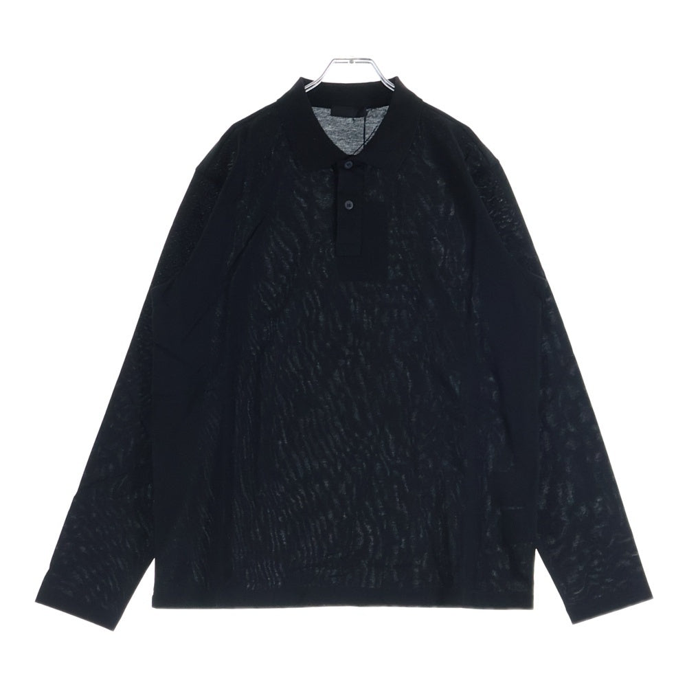PRADA(プラダ) 長袖ポロシャツ 黒 コットン DNA605 レディース