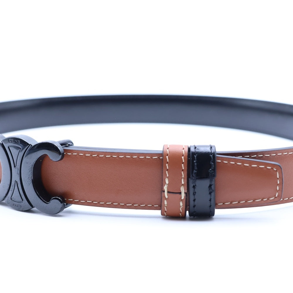 CELINE(セリーヌ) トリオンフ ベルト ブラックモチーフ レザー レディース